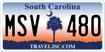 SC license plate MSV480