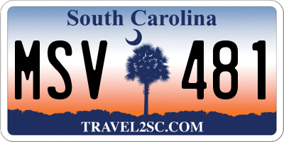 SC license plate MSV481