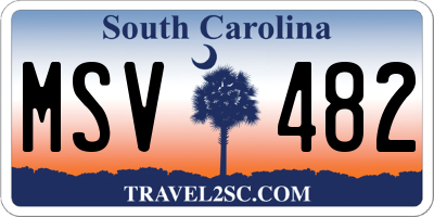 SC license plate MSV482