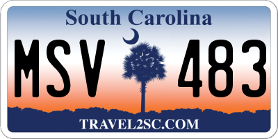 SC license plate MSV483