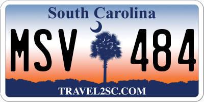 SC license plate MSV484