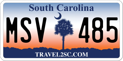 SC license plate MSV485