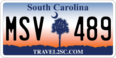 SC license plate MSV489
