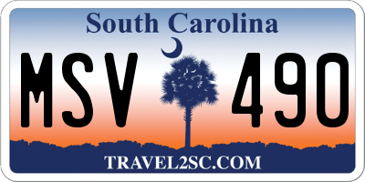 SC license plate MSV490