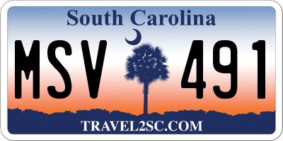 SC license plate MSV491