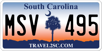 SC license plate MSV495
