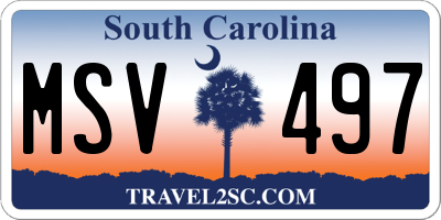SC license plate MSV497