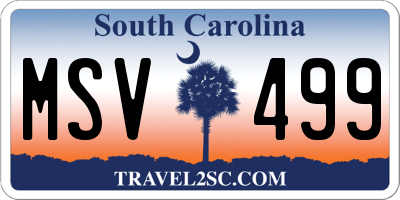 SC license plate MSV499