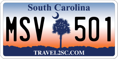 SC license plate MSV501