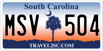SC license plate MSV504