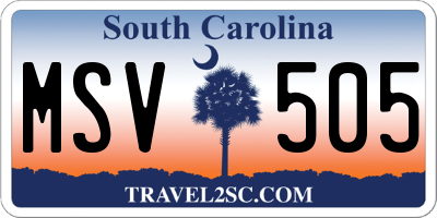 SC license plate MSV505