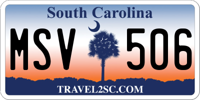 SC license plate MSV506