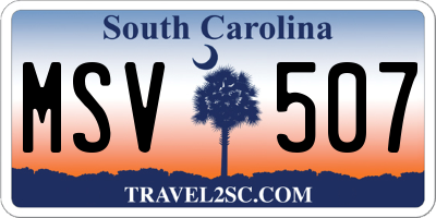 SC license plate MSV507