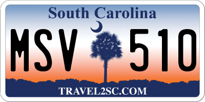 SC license plate MSV510