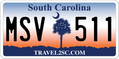 SC license plate MSV511