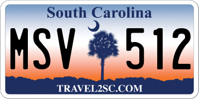 SC license plate MSV512
