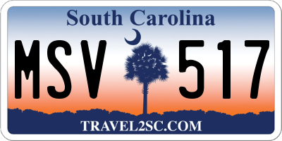 SC license plate MSV517