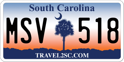 SC license plate MSV518