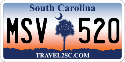 SC license plate MSV520