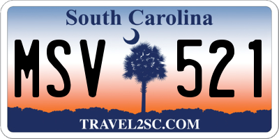 SC license plate MSV521