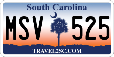 SC license plate MSV525