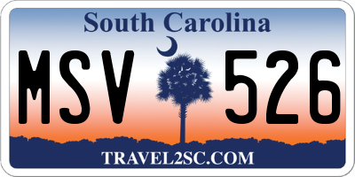SC license plate MSV526
