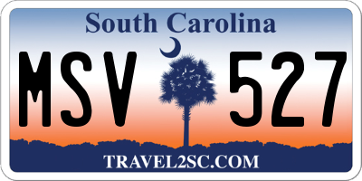 SC license plate MSV527