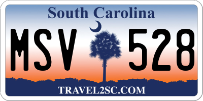 SC license plate MSV528