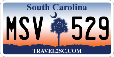 SC license plate MSV529