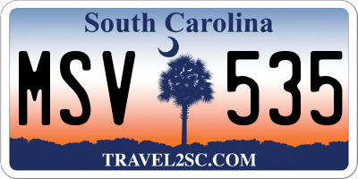 SC license plate MSV535