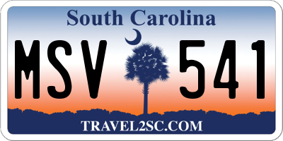 SC license plate MSV541