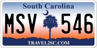 SC license plate MSV546