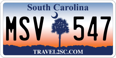 SC license plate MSV547