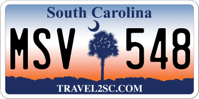 SC license plate MSV548