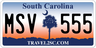 SC license plate MSV555