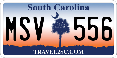 SC license plate MSV556
