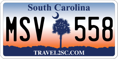 SC license plate MSV558