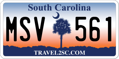 SC license plate MSV561