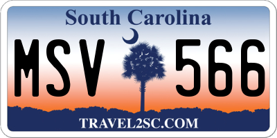 SC license plate MSV566