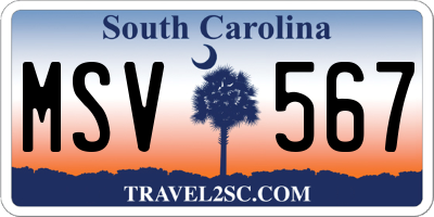 SC license plate MSV567