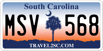 SC license plate MSV568