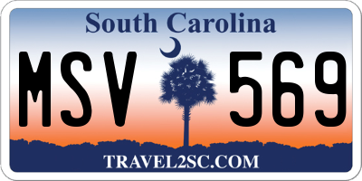 SC license plate MSV569