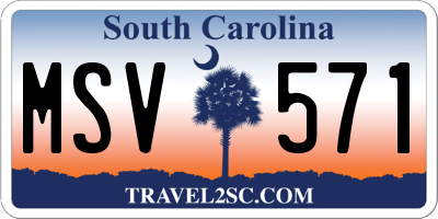 SC license plate MSV571