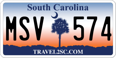 SC license plate MSV574