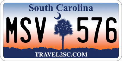 SC license plate MSV576