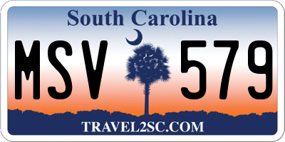 SC license plate MSV579