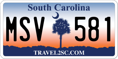 SC license plate MSV581