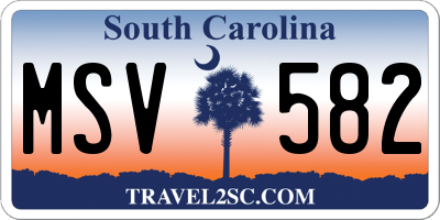 SC license plate MSV582