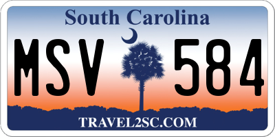 SC license plate MSV584