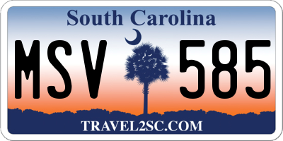 SC license plate MSV585